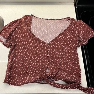 Dry goods maroon tie top